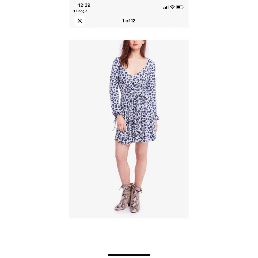 Free People Dress Pradera Wrap Floral Long Sleeve Size Small